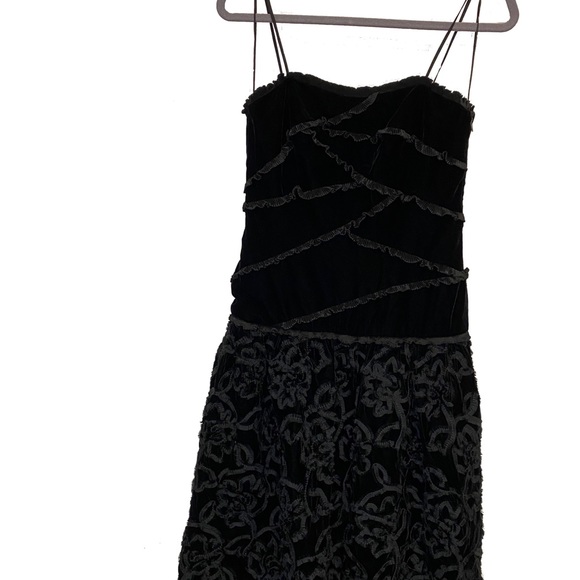 VTG 80s Crushed Velvet Black Sleeveless Party Dress NWT Deadstock - Picture 3 of 11